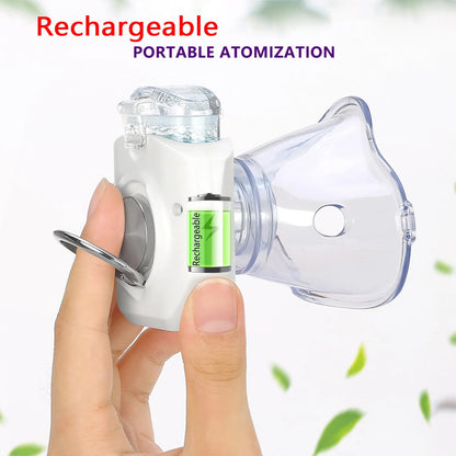 Mini Portable Nebulizer Handheld Inhaler Ultrasonic Nebulizer Medical Grade Atomizer Kids Adult for Cough Asthma