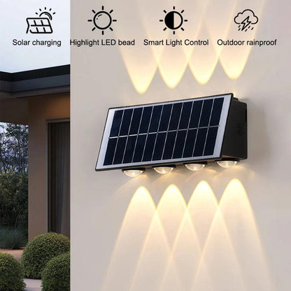 Modern Minimalist Solar Wall Light 4/6/8 LED Outdoor Waterproof Ip65 Garden Hallway Balcony Up and Down Light Wall Light
