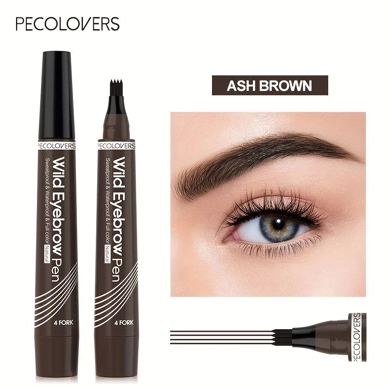 Waterproof 4-Tip Eyebrow Pen – 6 Colors