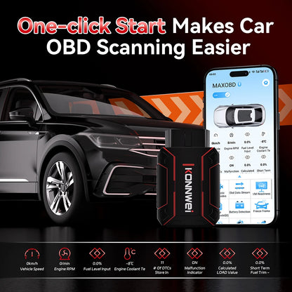 2026 KONNWEI MAXOBD Car OBDII Fault Diagnostic Tool Full System SAS SRS ABS System Deep Scan Bluetooth Connection OBD2 Scan Tool DIY car repair