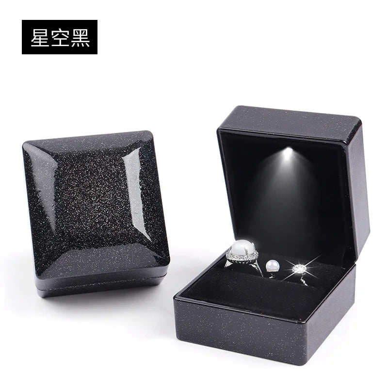 Creative LED Lighting Jewelry Ring Pendant Necklace Bracelet With Light Illumination Jewelry Box Lighted Jewelry Packaging Box