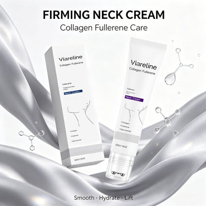 Collagen Fullerene Neck Cream Niacinamide Brightening Jawline Tighten Lift Firming Anti-Wrinkle Neck Care Moisturizing Cream with Rollers