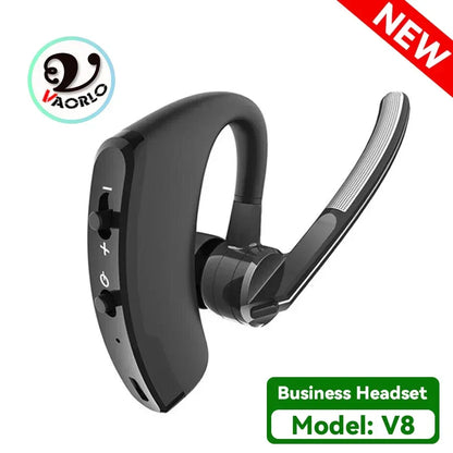 New V8 Wireless Bluetooth Single Earphone With HD Mic Stereo Headset Handsfree Call Business Headphone For Sports Driving Travel - Urbizia