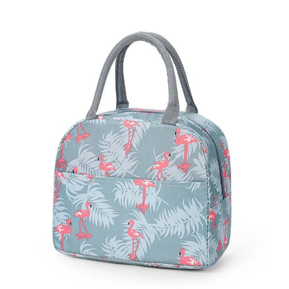 Japanese Style Fresh Student Lunch Bag Insulated Meal Container Carrier for Office Workers Handheld Thermal Bento Bag