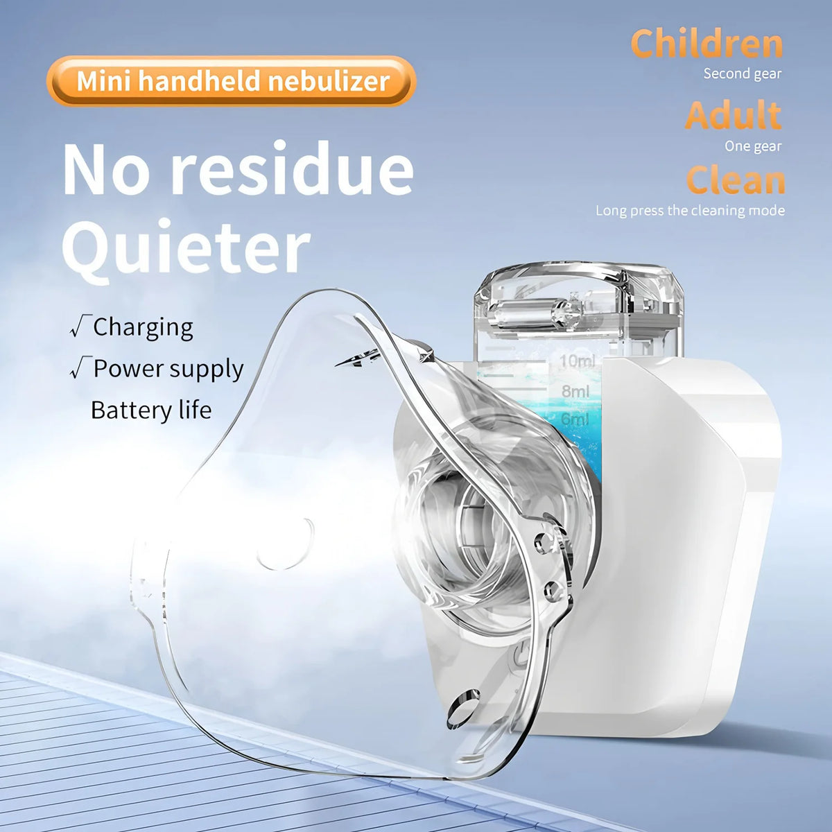 Rechargeable Mesh Nebulizer Medical Silent Child Handheld Asthma Inhaler Mini Portable Atomizer Children Health Care