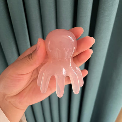 Cute Octopus Scalp Massage Comb (Resin)｜Korean Hair Care, Stress Relief, Anti-Hair Loss, Portable Head Massager for Home & Trave