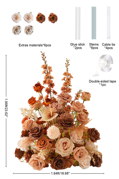 A8966 Red Free Standing Centerpieces Flowers Ball Bouquet Artificial Rose Arrangements Balls Table Sofa Runner For Wedding Event