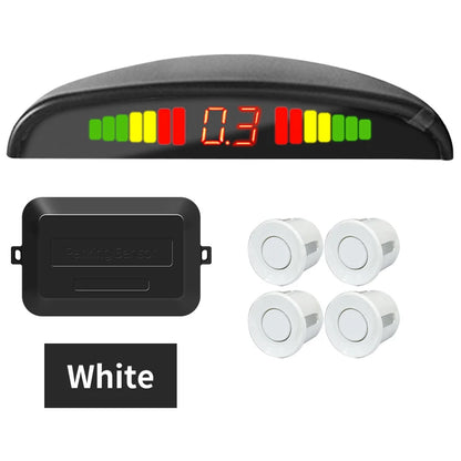 Hippcron Car LED Parking Sensor Kit 4 Sensors 22mm Reverse Radar Sound Alert Indicator System 8 Colors