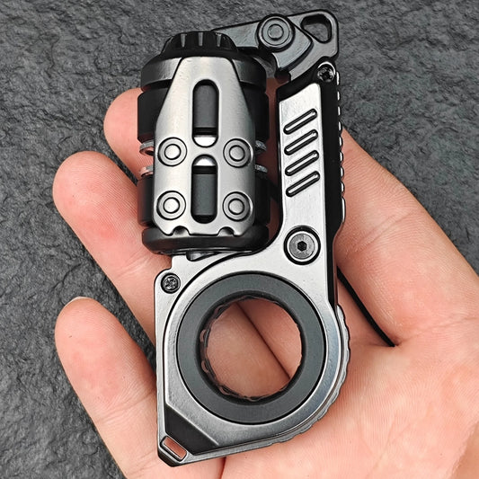 Metal EDC Fidget Slider with Magnetic Push Egg & Ratchet Sound