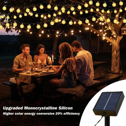 Outdoor Solar Light String LED Crystal Bubble Ball Light Waterproof Multi-mode Solar Courtyard Garden Party Decoration Light