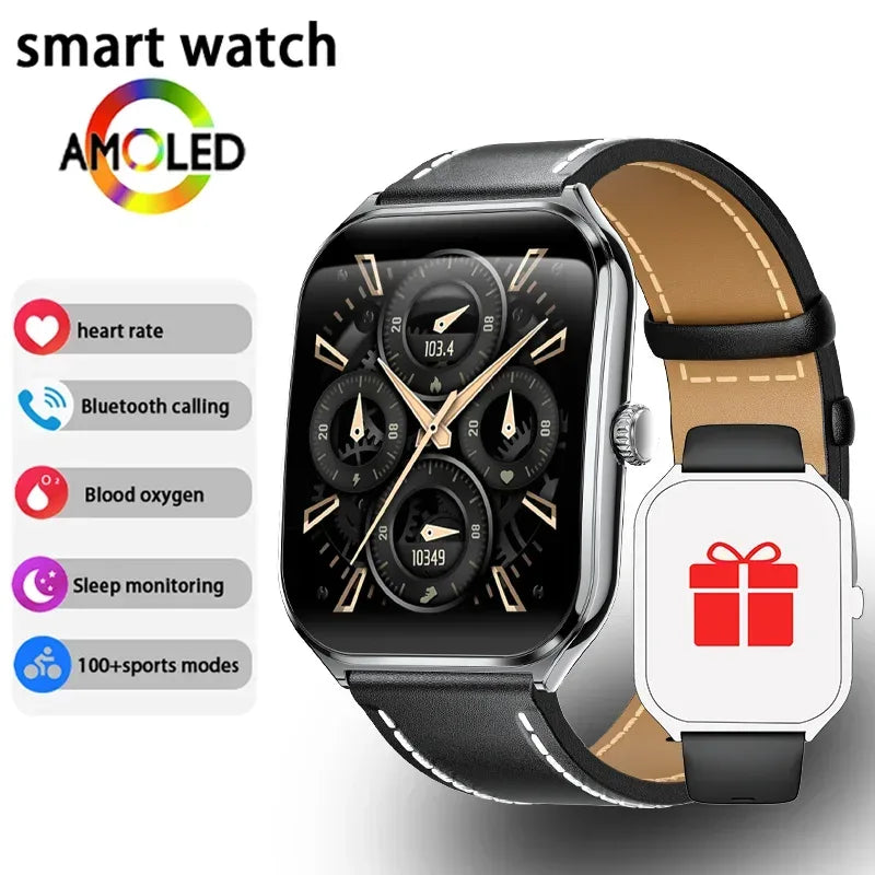 New Ultra Thin Smart Watch men 1.96" AMOLED HD Pixel Display Always Show Time BT Call Reminder Smartwatch Ladies For Android iOS - Urbizia