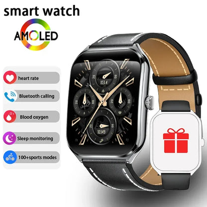New Ultra Thin Smart Watch men 1.96" AMOLED HD Pixel Display Always Show Time BT Call Reminder Smartwatch Ladies For Android iOS - Urbizia