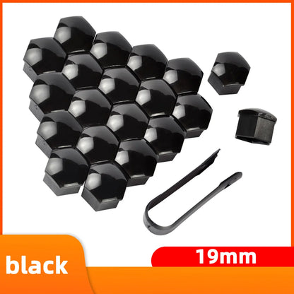 YONGRUN 20PCS 17/19/21mm Automotive Wheel Hub Screw Cover Black Plastic Dustproof Rust Proof Nut Protective Cover Tire Accessori