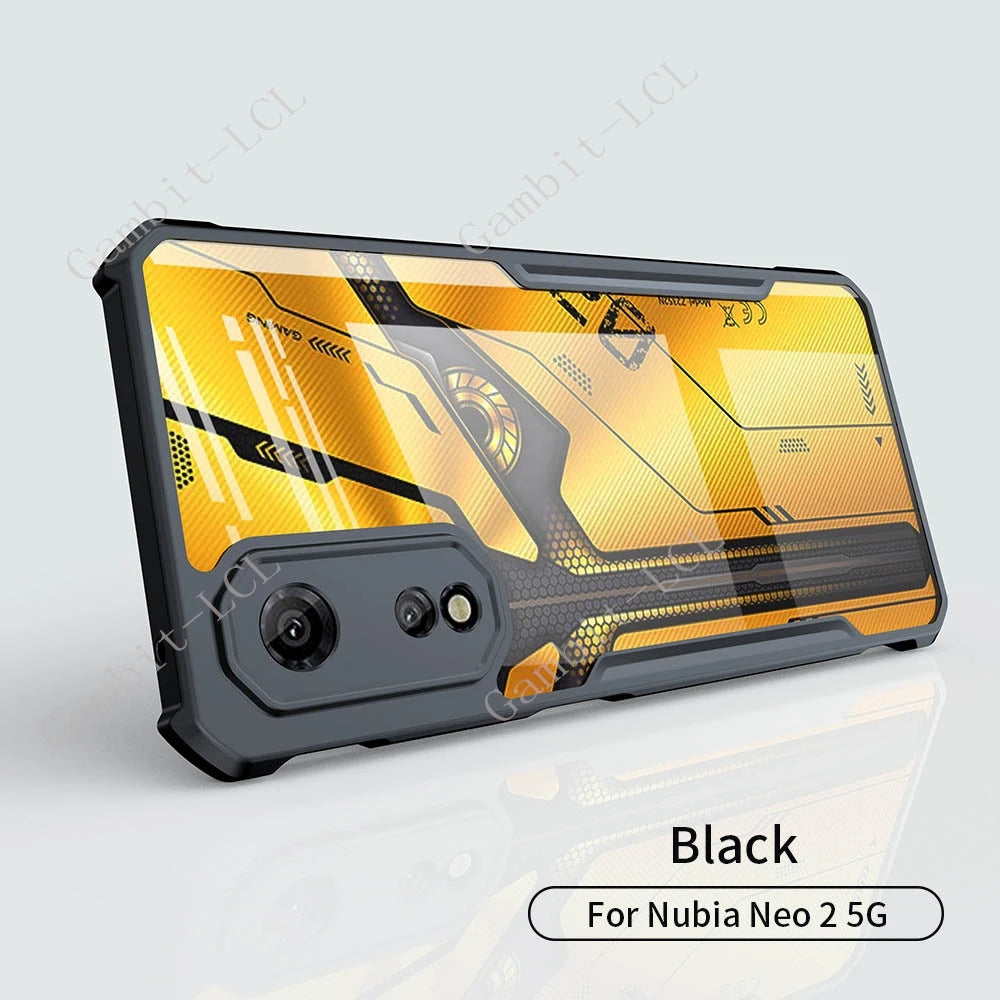 For ZTE Nubia Neo 2 5G Case Transparent Cover Luxury Shockproof Bumper Protective Ring Holder Shell Plain Cases  NubiaNeo2 Neo2