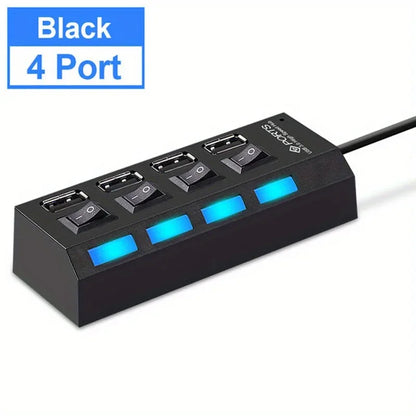 7-Port USB 2.0 Hub with Individual Power Switch & LED