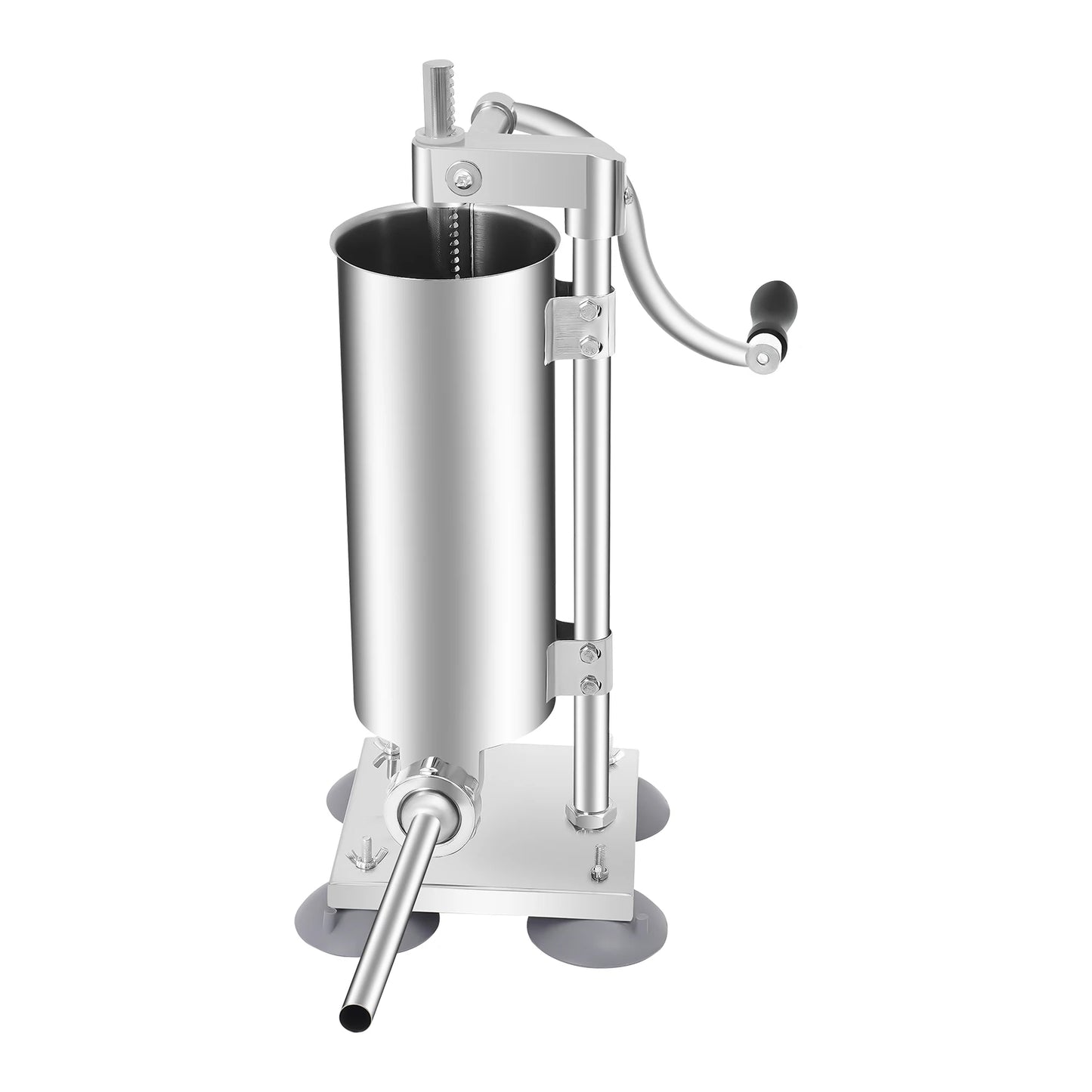3L Vertical Manual Sausage Stuffer Machine Stainless Steel Sausage Maker with 4 Steel Tubes&7 PE Tubes Sausage Meat Filling Tool