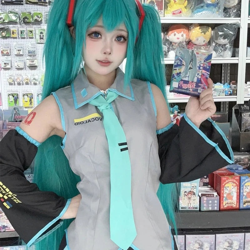 Hatsune Miku Anime Cosplay Costume – JK Skirt Uniform with Wig & Accessories for Halloween