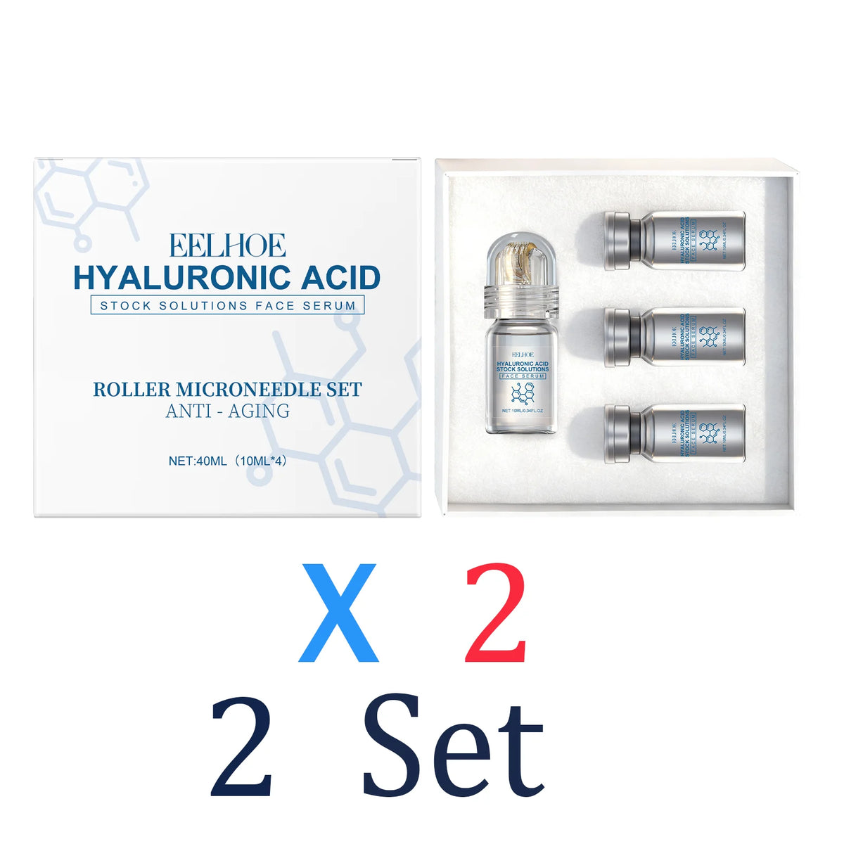 Niacinamide Microneedle Serum Facial Serum Kit 0.25mm Moisturizing Skin Nourishing Winter Skincare Face Roller Day Cream 30ml