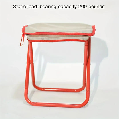 Portable Folding Camping Stool With Handle And Zipper Seat - Urbizia