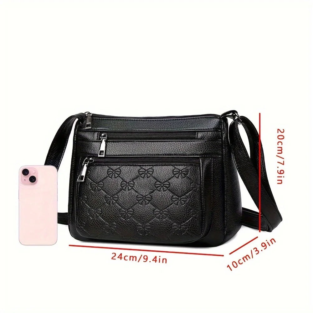 Women's Embossed PU Leather Crossbody Shoulder Bag