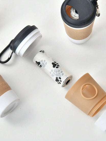 Coffee Cup Pet Waste Bag Dispenser, Portable Outdoor Dog Walking Poop Bag Holder
