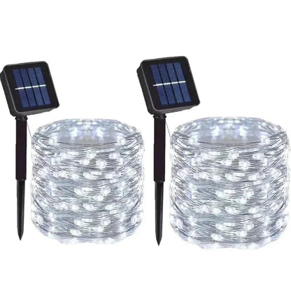 Solar Powered Fairy Lights 7M 12M 22M 32M Outdoor Waterproof LED String Lights 8 Modes for Garden Patio Tree Decor