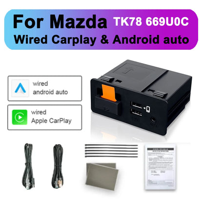 ANYFAR For Mazda Retrofit Kit Wired CarPlay Android Auto USB Adapter Hub OEM For Mazda 2 3 6 CX30 CX5 CX8 CX9 MX5 TK78669U0C