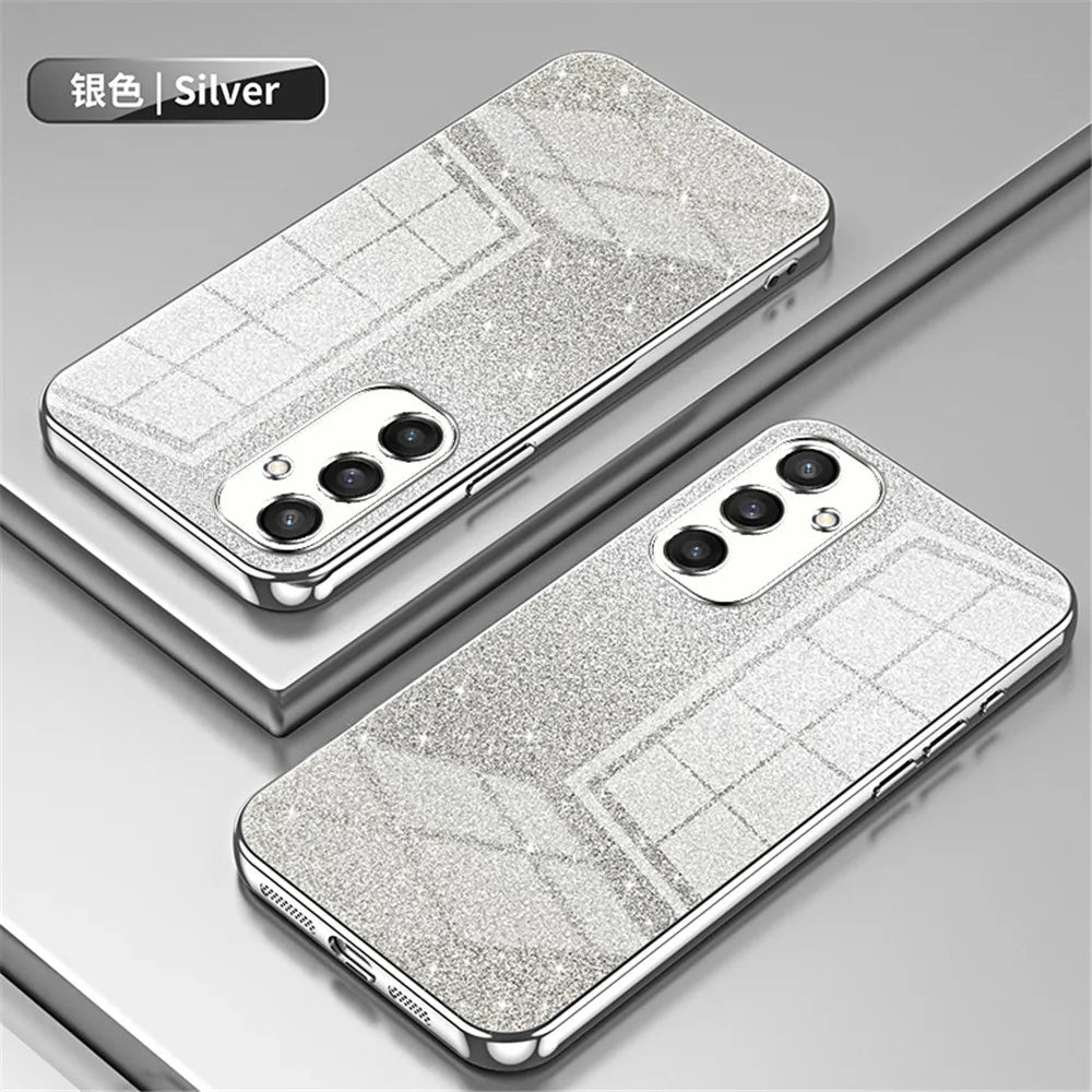 FLYKYLIN Luxury Gradient Glitter Bling Plating Case For Samsung Galaxy S24 S23 S21 Fe S22 Plus Ultra 5G Soft Silicone Back Cover