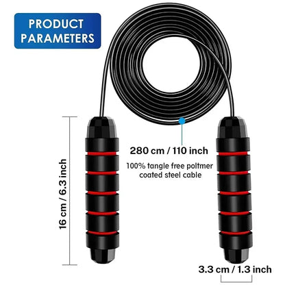 1PCS The New Jump Rope Steel Wire Skipping Exercise Adjustable Jumping Fitness Workout Training Home Sport Equipment Tangle-Free - Urbizia