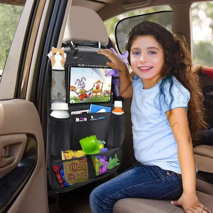 Car Backseat Organizer with Tablet Holder - Multi-Pocket Storage & Seat Protector for Kids/Pets - Urbizia