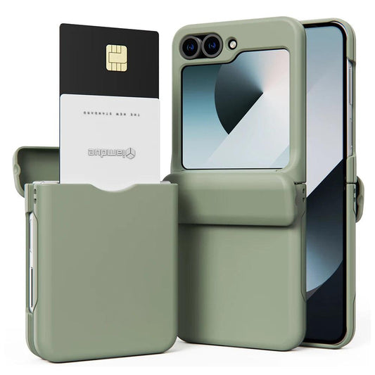 Luxury Wallet Card Slot Folding Phone Case For Samsung Galaxy Z Flip 4 5 6 7 8 Premium PC Hard Shockproof Full Protection Cover