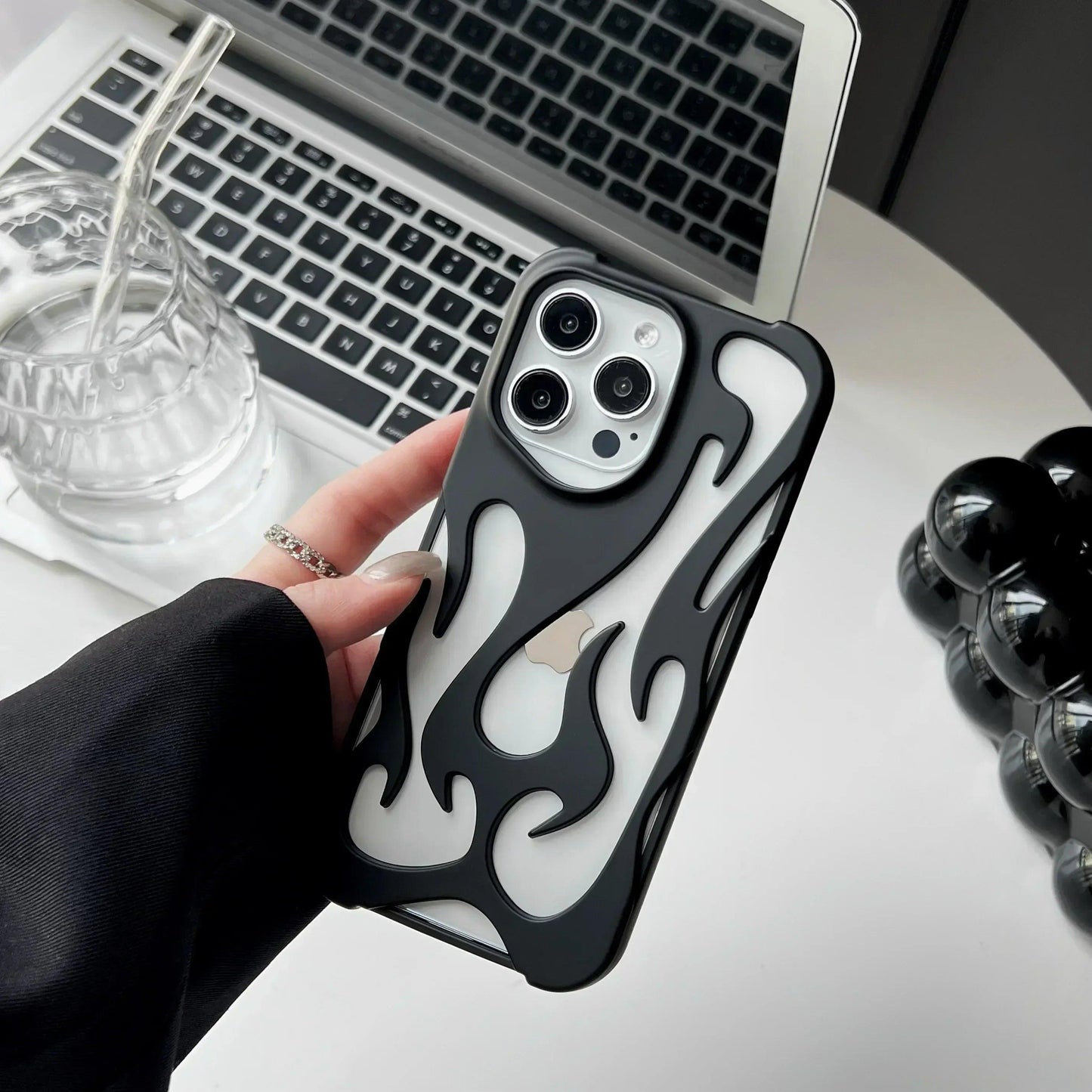 3D Flame Matte TPU Case for iPhone 17–11 Series