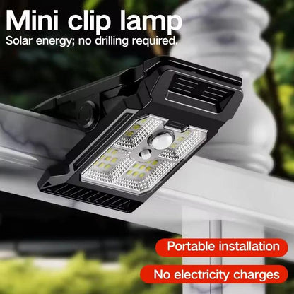 Solar Powered Courtyard Lamp, Household Garden Lighting, Human Body Sensing Multifunctional Outdoor Clip on Lawn Lamp