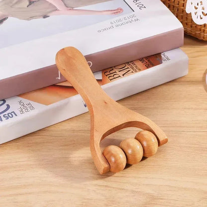 Wooden Massager Manual Roller Neck Back Waist Massage Tool Portable Meridian Dredging Massager Relax Leg Body Massage for Face