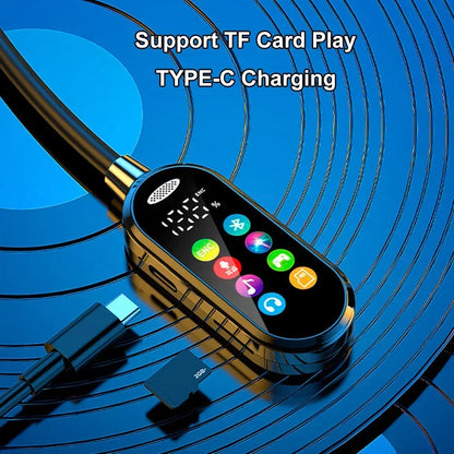 Color Screen Bluetooth 5.4 Earphones Neckband Headphones Wireless Headsets Noise Reduction Earbuds for Live Earphone Monitor - Urbizia