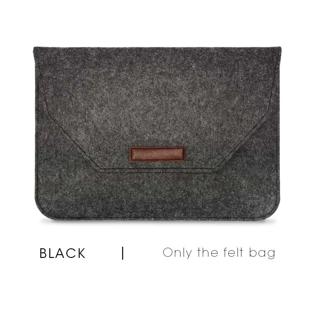 Premium Wool Felt Laptop Sleeve Bag with Mousepad