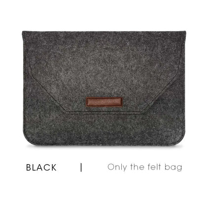 Premium Wool Felt Laptop Sleeve Bag with Mousepad