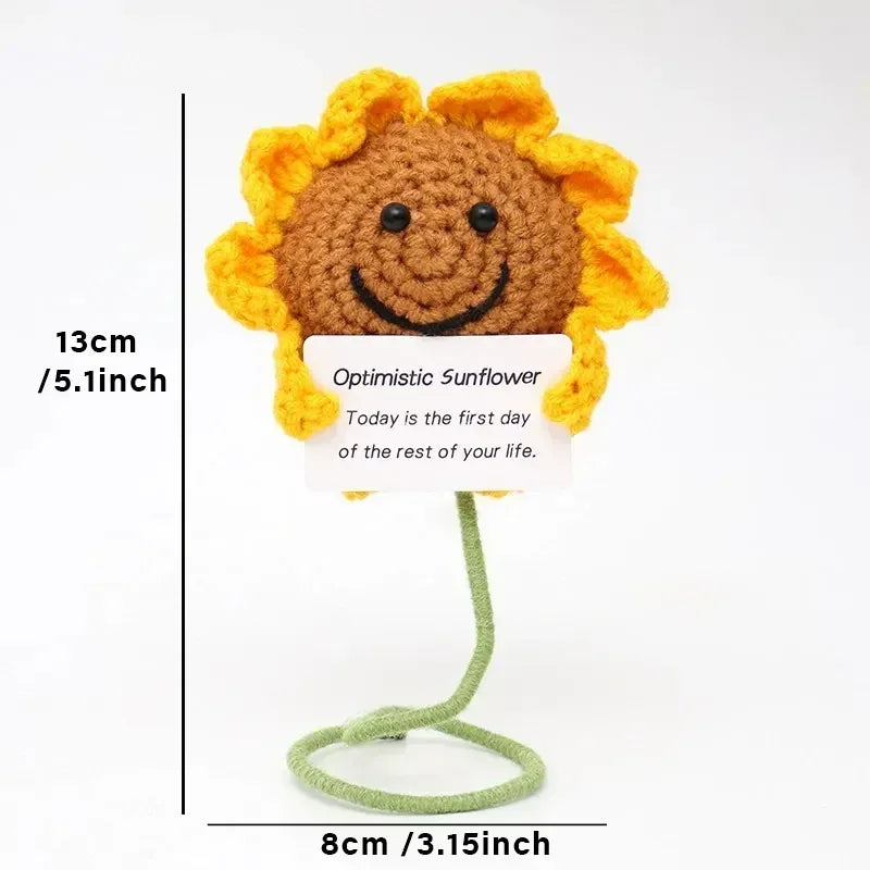 Positive Energy Crochet Doll Pocket Hug Handmade Knitted Plush Potato Plant Avocado Bee Turtle Duck Funny Emotional Support Gift - Urbizia
