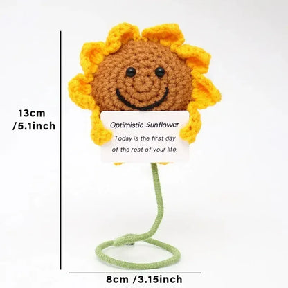 Positive Energy Crochet Doll Pocket Hug Handmade Knitted Plush Potato Plant Avocado Bee Turtle Duck Funny Emotional Support Gift - Urbizia