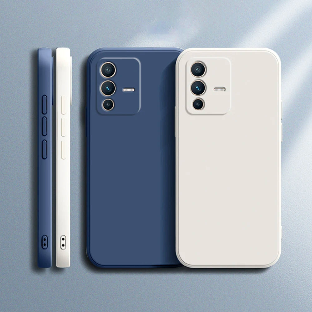 Soft Square Liquid Silicone Case for VIVO V23 Pro V23E V23Pro 5G Luxury Original Camera Protection Couples Cover Ultrathin Funda