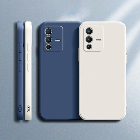 Soft Square Liquid Silicone Case for VIVO V23 Pro V23E V23Pro 5G Luxury Original Camera Protection Couples Cover Ultrathin Funda