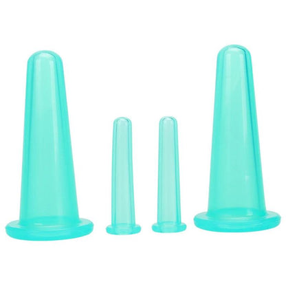 4PCS Silicone Vacuum Cupping Massage Jars Anti Cellulite Massage Facial Suction Cups Face Neck Lift Skin Scraping Beauty Tool