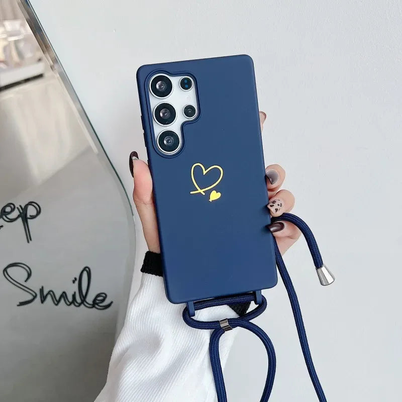 Candy Color Crossbody Lanyard Shockproof Phone Case
