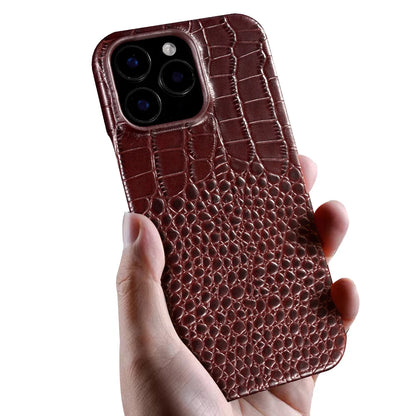 for Magsafe Case for iPhone 15 16 17 18 Pro Max Air 18Pro Natural Cowhide Leather Magnetic Protector Luxury Phone Back Cover