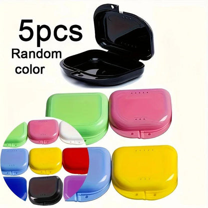 5/10Pcs Denture Bath Storage Box Fake Teeth Orthodontic Retainer Case Mouth Guard Container Plastic Organizer Oral Hygiene Tools