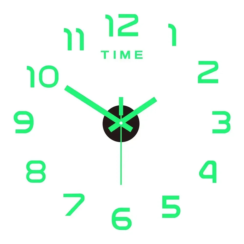Digital Clock Wall Stickers Needle Decoration Glowing Clocks DIY Bedroom Living Home Quartz Creatives Removable Room Watches - Urbizia