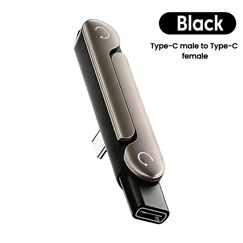 240W 2-in-1 Black/Orange Fast Charging Foldable Bracket Data Cable Type-C to Type-C Data Wire with Phone Tablet Stand