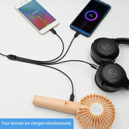 4-in-1 USB Charging Cable Multi Port Splitter