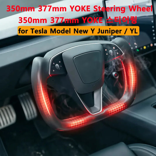 Yoke Handle For Tesla New Model Y Juniper Model YL Heating Yoke Steering Wheel Personalized Racing Leather Customized Accessorie