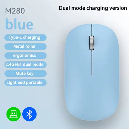 New Wireless Mouse Type-C Charging Silent Click Portable Office Ergonomic Laptop Universal Lightweight Office Game No-Noise 2026